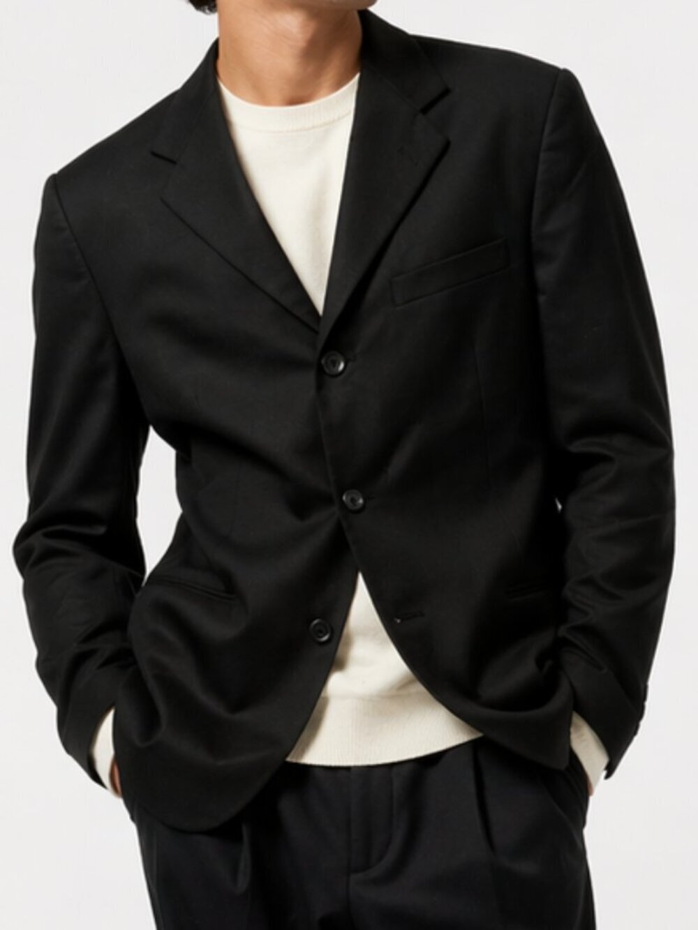 GIVENCHY Wool Jacket Black 40R Rare Vintage 80s